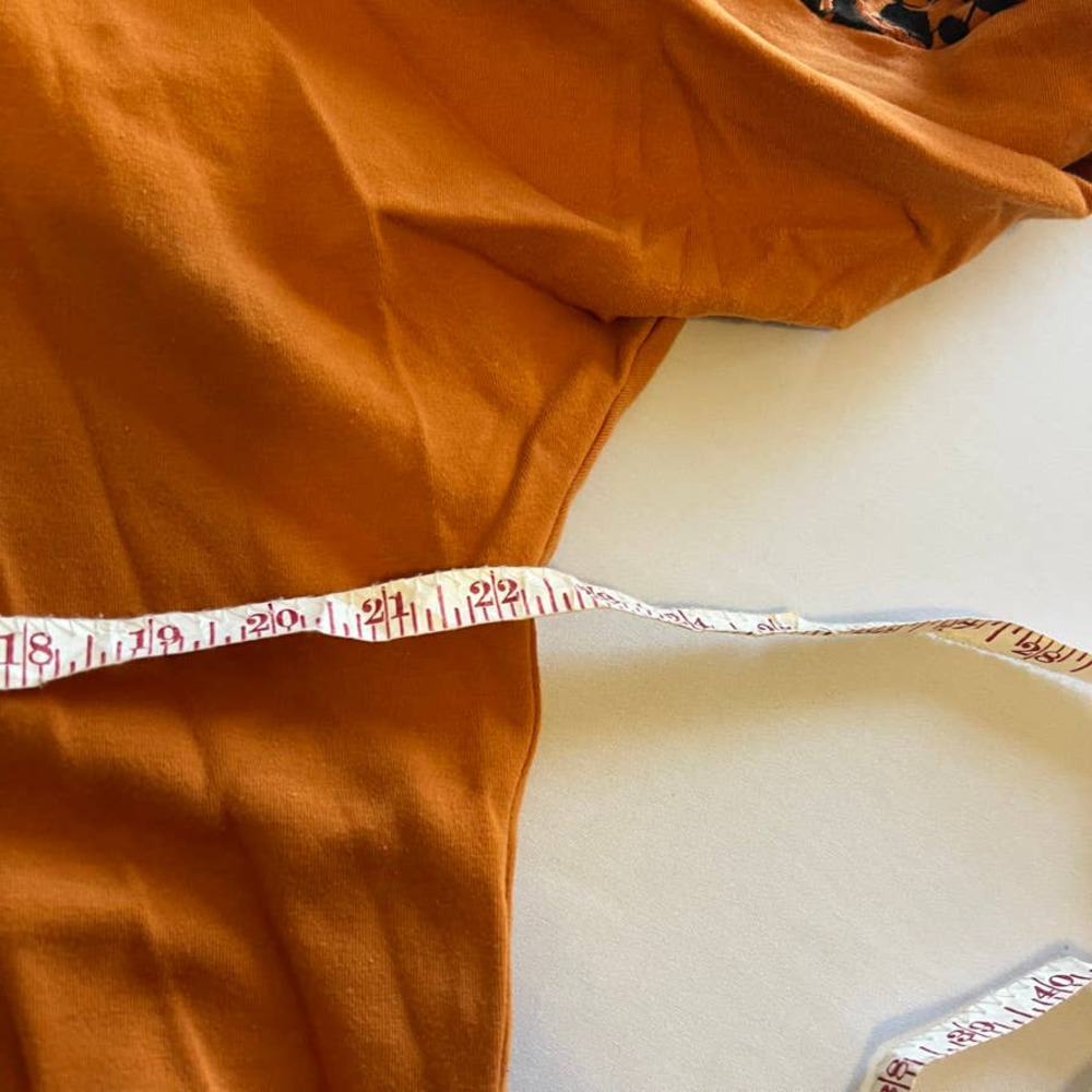 CEDARS orange black embroidered cotton top M - Picture 7 of 8